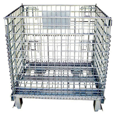 Metal apilable plegable de la caja de Q235 Mesh Pallet Cages Warehouse Grid