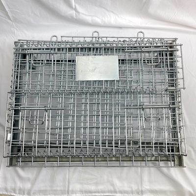 Metal apilable plegable de la caja de Q235 Mesh Pallet Cages Warehouse Grid