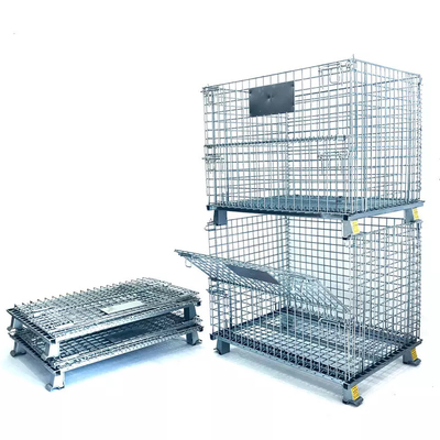 El alambre de metal del almacenamiento del taller Mesh Container Cage Galvanized/polvo cubrió