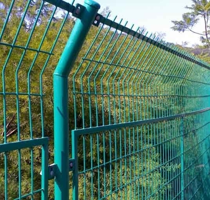 Verde galvanizado de Mesh Fence With Square Post RAL 6005 del alambre del acero 3D