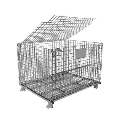 Mesh Containers Foldable Powder Coating de acero apilable