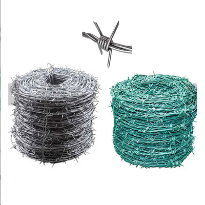 Alambre de púas galvanizado sumergido caliente modificado para requisitos particulares 25KG que cerca Bwg16 - el 1/2 4 puntos