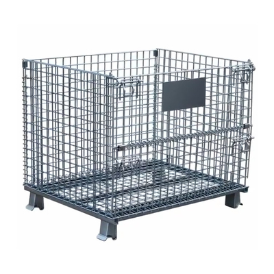 700kg galvanizado Mesh Pallet Cages For Warehouse apilable