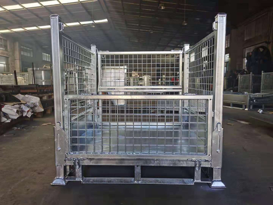 600kg alambre industrial resistente Mesh Containers Warehouse Storage Durable